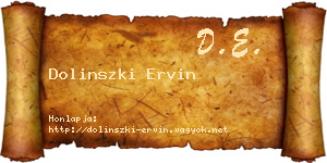 Dolinszki Ervin névjegykártya