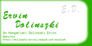 ervin dolinszki business card
